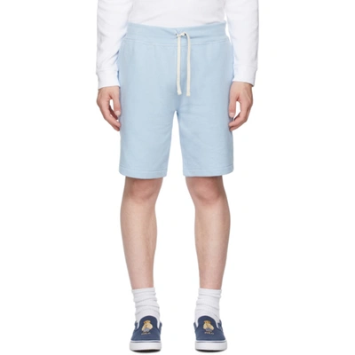 Shop Polo Ralph Lauren Blue Fleece Shorts In Elite Blue