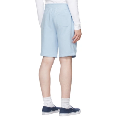 Shop Polo Ralph Lauren Blue Fleece Shorts In Elite Blue