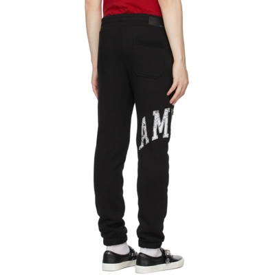 Shop Amiri Black Logo Varsity Lounge Pants