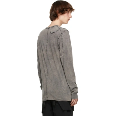 Shop 11 By Boris Bidjan Saberi Grey Acid Ls1b Long Sleeve T-shirt In Acid Grey