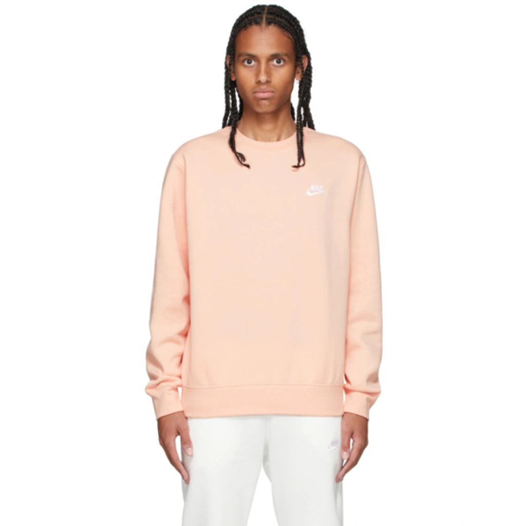 Nike club crew neck sweat in dusty orange hotsell