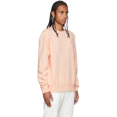 Shop Nike Orange Sportswear Club Sweatshirt In Arctic Orange/white