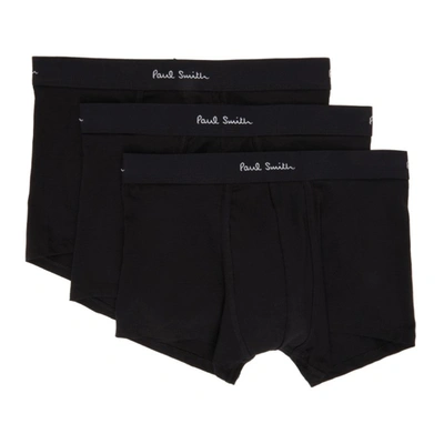 Shop Paul Smith Three-pack Black Trunk Boxers In 79a Black