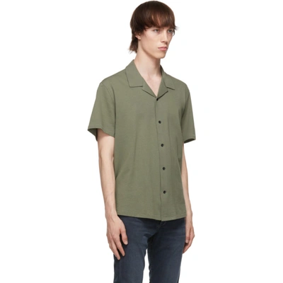 Shop Rag & Bone Green Cotton Knit Avery Short Sleeve Shirt In Olve