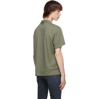 Shop Rag & Bone Green Cotton Knit Avery Short Sleeve Shirt In Olve