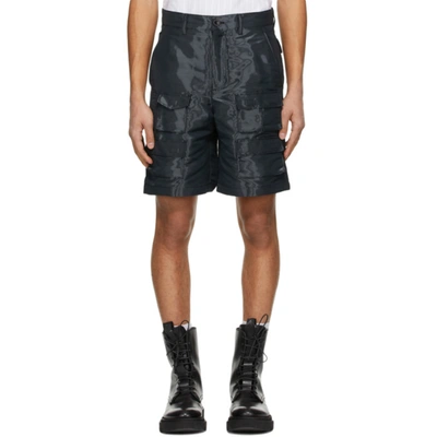 Shop Givenchy Black Wet Effect Shorts In 001 Black