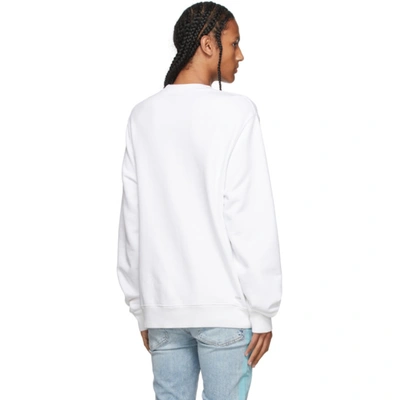 Shop Amiri White & Blue Paisley All Over Sweatshirt In White / Blue