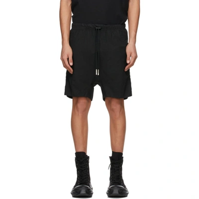Shop Boris Bidjan Saberi Black Double Object-dyed Shorts
