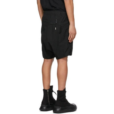 Shop Boris Bidjan Saberi Black Double Object-dyed Shorts