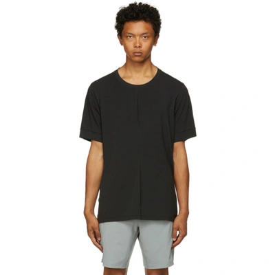 Shop Nike Black Yoga Dri-fit T-shirt In Black/iron Grey