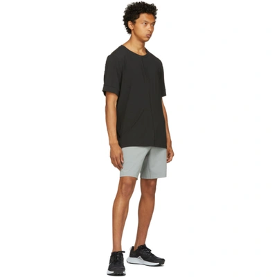Shop Nike Black Yoga Dri-fit T-shirt In Black/iron Grey