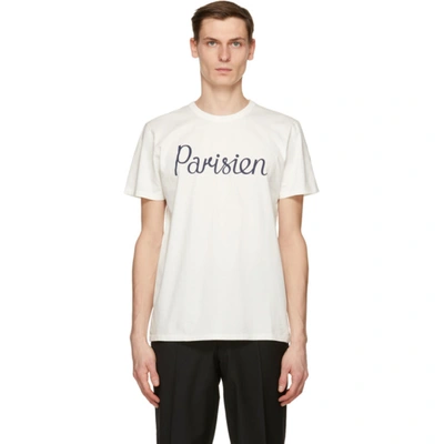 Shop Maison Kitsuné Off-white 'parisien' Classic T-shirt In Latte