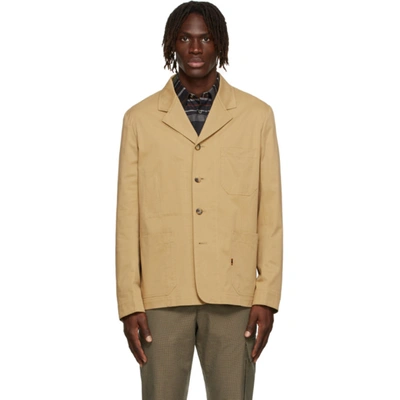 Shop Paul Smith Beige Organic Cotton Work Blazer In 60 Beige