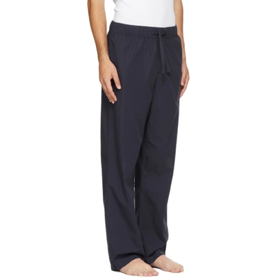 Shop Tekla Navy Poplin Pyjama Pants In True Navy