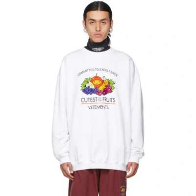 Vetements Cutest Of The Fruit-print Cotton-jersey Sweatshirt In White |  ModeSens