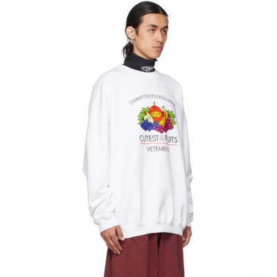 Shop Vetements White 'cutest Of The Fruits' Sweatshirt