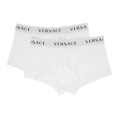 VERSACE UNDERWEAR 两件装白色徽标平角内裤