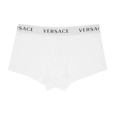 VERSACE UNDERWEAR 两件装白色徽标平角内裤