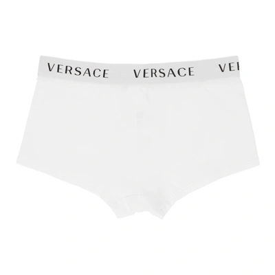 VERSACE UNDERWEAR 两件装白色徽标平角内裤