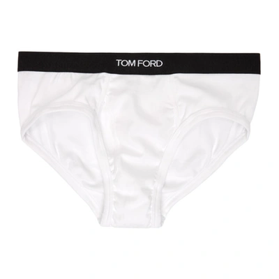 Shop Tom Ford Two-pack White Cotton Briefs In 100 White