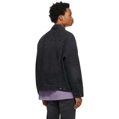 Shop Acne Studios Black Denim Washed Jacket In Washed Blac