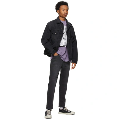 Shop Acne Studios Black Denim Washed Jacket In Washed Blac