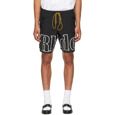 Shop Rhude Black Logo Short In Black0372