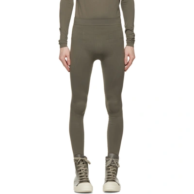 Shop Rick Owens Grey Rib Leggings In 34 Dust