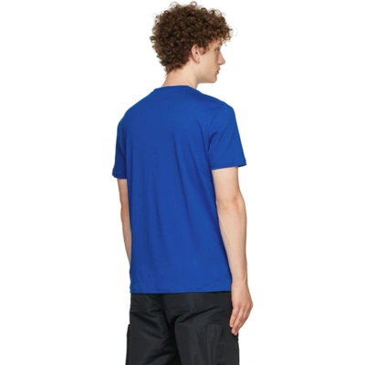 Shop Alexander Mcqueen Blue Selvedge Logo Tape T-shirt In 0903 Bold Blue/mix