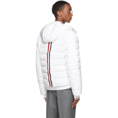 Shop Thom Browne White Down Ski Rwb Center Back Stripe Jacket In 100 White