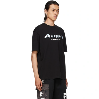 Shop Aape By A Bathing Ape Black Logo T-shirt In Bkx Black