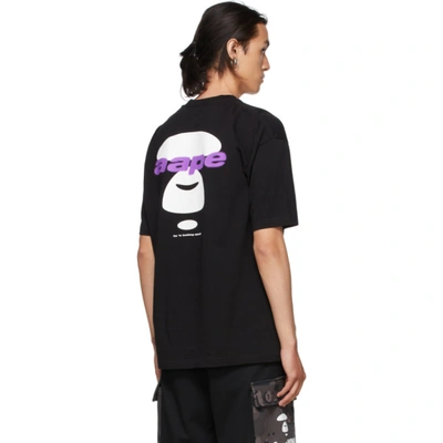 Shop Aape By A Bathing Ape Black Logo T-shirt In Bkx Black