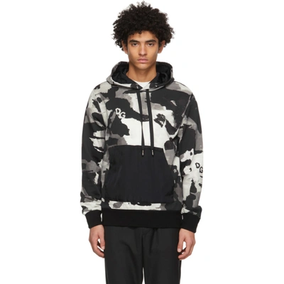 Shop Dolce & Gabbana Black Camouflage-print Patch Hoodie In Hh2qf Camouflage 01