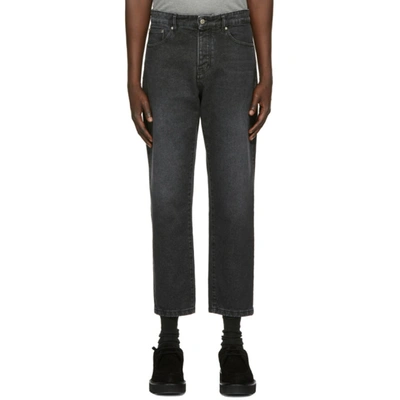 Shop Ami Alexandre Mattiussi Black Tapered Fit Jeans In Used Black/031