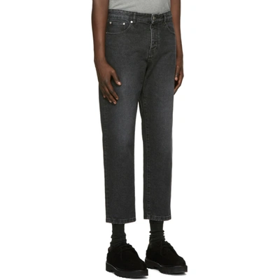 Shop Ami Alexandre Mattiussi Black Tapered Fit Jeans In Used Black/031