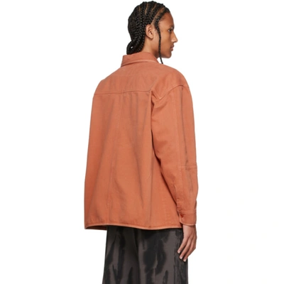 Shop A-cold-wall* Orange Denim Spray Shirt In Rust Oxide