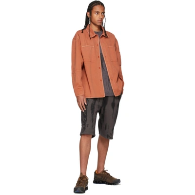 Shop A-cold-wall* Orange Denim Spray Shirt In Rust Oxide