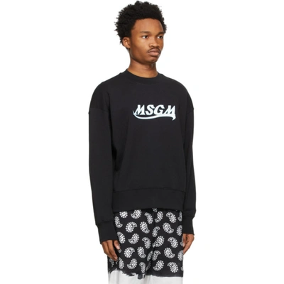 Shop Msgm Black New Logo Sweatshirt In 99 Black