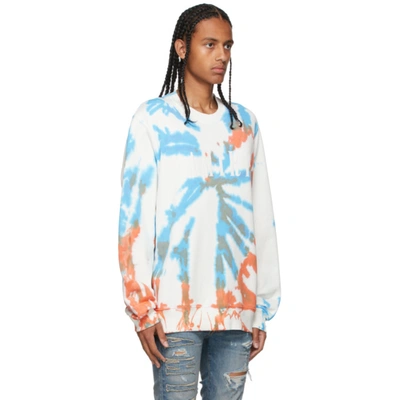Shop Amiri Orange & Blue Core Tie-dye Sweatshirt In Surf/blanc