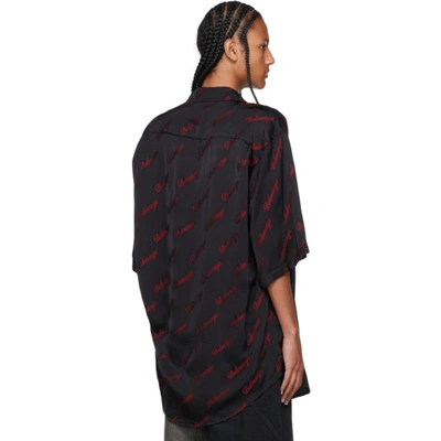 Shop Balenciaga Black & Red Minimal Short Sleeve Shirt In 1076 Black/red