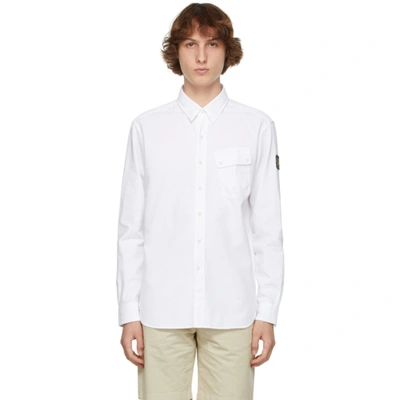 Shop Belstaff White Twill Pitch Shirt In 10000 White