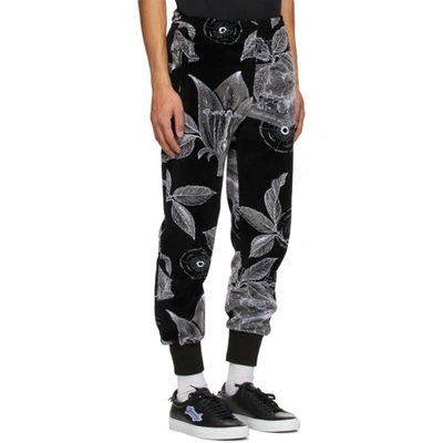 Shop Givenchy Black Velvet Floral Schematics Lounge Pants In 004 Black/w