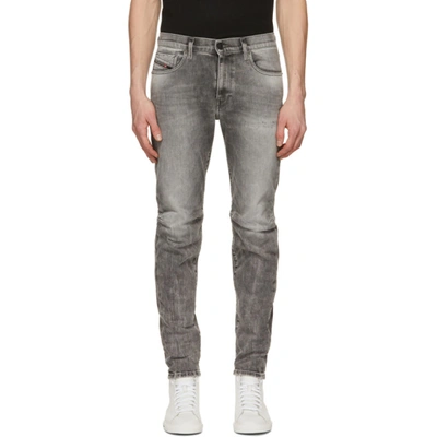 Shop Diesel Grey D-strukt Jeans In 2 Black/grey