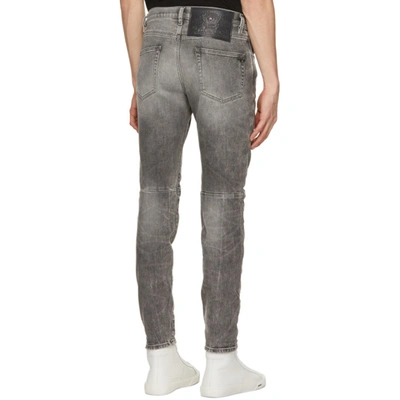Shop Diesel Grey D-strukt Jeans In 2 Black/grey