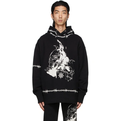 Shop Givenchy Black Gothic Hoodie In 001-black