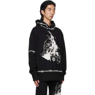 Shop Givenchy Black Gothic Hoodie In 001-black