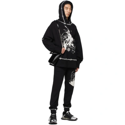 Shop Givenchy Black Gothic Hoodie In 001-black