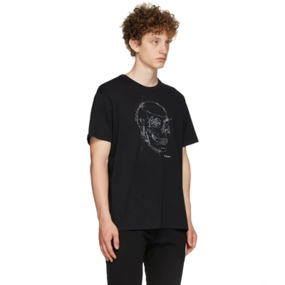 Shop Alexander Mcqueen Black Pattern Skull Oversized T-shirt In 0901 Black/mix