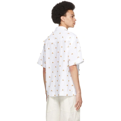 Shop Jacquemus White & Brown 'la Chemise Blé' Short Sleeve Shirt In White Embroidered