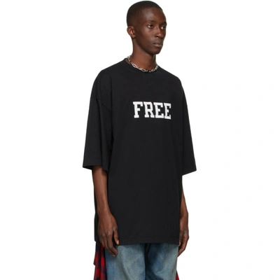 Shop Balenciaga Black 'free' Wide T-shirt In 1070 Black/white